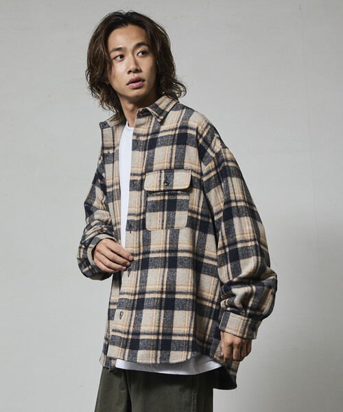 FREAK'S STORE(フリークスストア)の「限定展開 Relax Fit リラックスフィット ヘビーネル チェック シャツ(シャツ/ブラウス・メンズ・ブラウン/ネイビー/グリーン/ブラック・LARGE/MEDIUM/SMALL)」の8枚目の写真