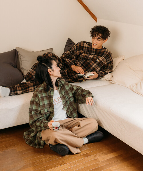 FREAK'S STORE(フリークスストア)の「限定展開 Relax Fit リラックスフィット ヘビーネル チェック シャツ(シャツ/ブラウス・メンズ・ブラウン/ネイビー/グリーン/ブラック・LARGE/MEDIUM/SMALL)」の9枚目の写真