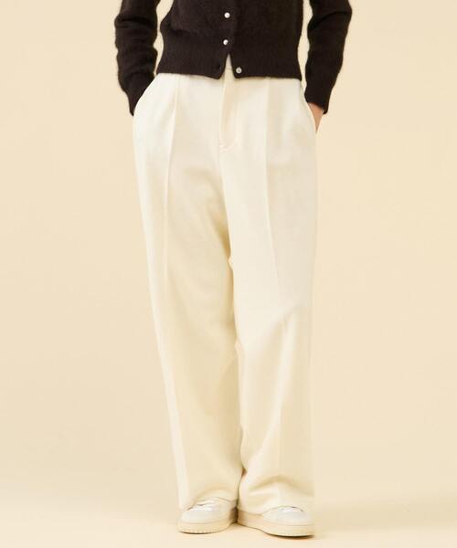 martinique（マルティニーク）の「ウールジャージーワイドパンツ（セットアップ可）（その他パンツ・レディース・グレー/オフホワイト/ネイビー・2/1）」の2枚目の写真