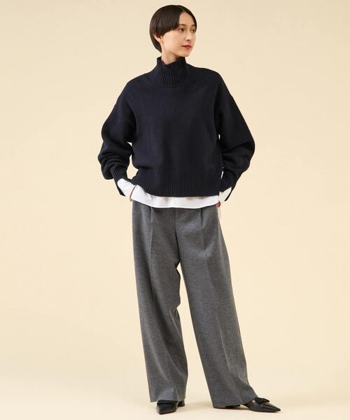 martinique（マルティニーク）の「ウールジャージーワイドパンツ（セットアップ可）（その他パンツ・レディース・グレー/オフホワイト/ネイビー・2/1）」の11枚目の写真