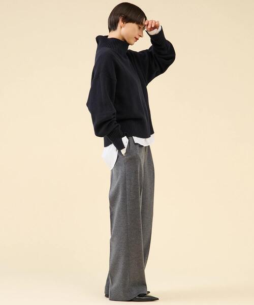 martinique（マルティニーク）の「ウールジャージーワイドパンツ（セットアップ可）（その他パンツ・レディース・グレー/オフホワイト/ネイビー・2/1）」の12枚目の写真