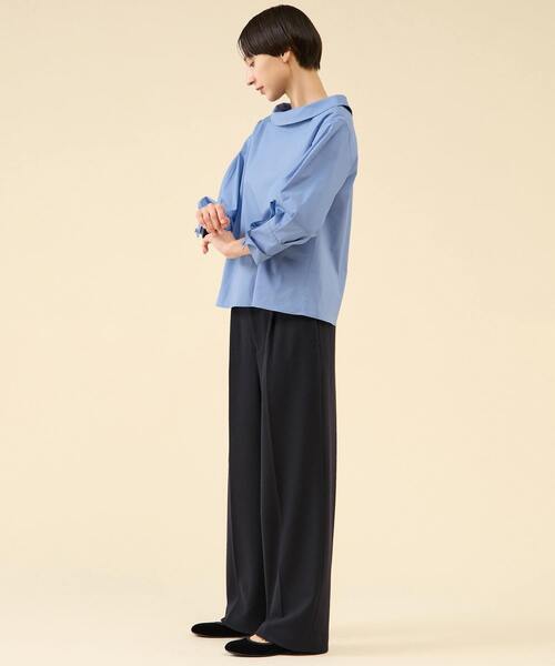 martinique（マルティニーク）の「ウールジャージーワイドパンツ（セットアップ可）（その他パンツ・レディース・グレー/オフホワイト/ネイビー・2/1）」の6枚目の写真