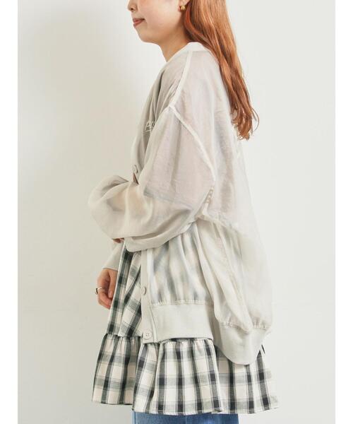 SM2（エスエムツー）の「刺繍ロゴシアーカーディガン（カーディガン/ボレロ・レディース・チャコールグレー/ブルー/ベージュ/ブラウン・F）」の4枚目の写真