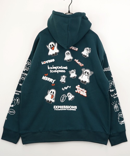 Burner（バーナー）の「【GROOVY STORE】ワイドシルエット レトロデザイン裏起毛ZIPパーカー 韓国系（パーカー・メンズ・ブラック/B/その他1/その他2/その他3/C/D/ホワイト/A/スモーキーグリーン系/スミクロ/その他4・M/L/LL）」の4枚目の写真