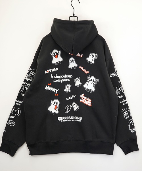 Burner（バーナー）の「【GROOVY STORE】ワイドシルエット レトロデザイン裏起毛ZIPパーカー 韓国系（パーカー・メンズ・ブラック/B/その他1/その他2/その他3/C/D/ホワイト/A/スモーキーグリーン系/スミクロ/その他4・M/L/LL）」の3枚目の写真