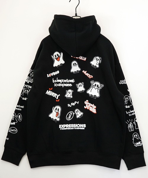 Burner（バーナー）の「【GROOVY STORE】ワイドシルエット レトロデザイン裏起毛ZIPパーカー 韓国系（パーカー・メンズ・ブラック/B/その他1/その他2/その他3/C/D/ホワイト/A/スモーキーグリーン系/スミクロ/その他4・M/L/LL）」の2枚目の写真