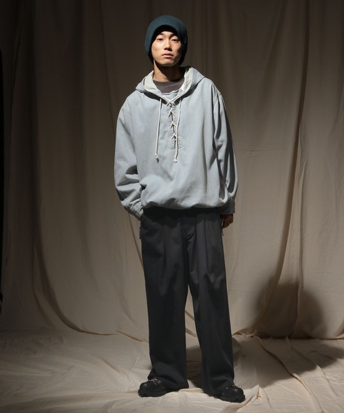 niko and...(ニコアンド)の「ワイドタックジップポケパンツ(その他パンツ・メンズ・ブラック/スモーク・LARGE/MEDIUM)」の7枚目の写真