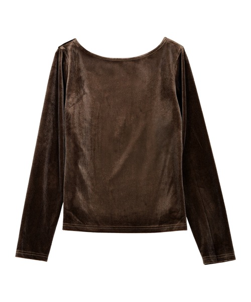 バックシャンボートネックベロアトップス（Tシャツ/カットソー）｜KOBE