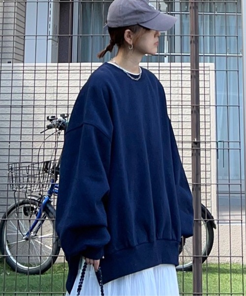 notch.（ノッチ）の「【 notch. by KR 】裏起毛ビッグスウェット（スウェット・レディース・ネイビー/オレンジ/ライトグレー/ブラック/ライトブルー/グレー・M）」の6枚目の写真