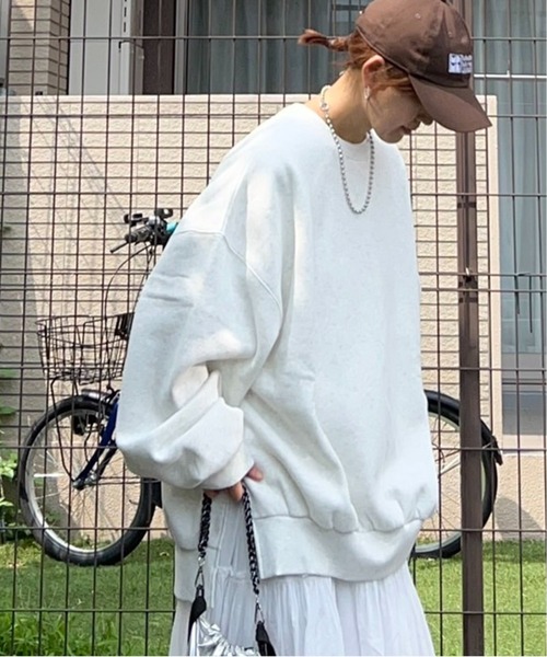 notch.（ノッチ）の「【 notch. by KR 】裏起毛ビッグスウェット（スウェット・レディース・ネイビー/オレンジ/ライトグレー/ブラック/ライトブルー/グレー・M）」の3枚目の写真