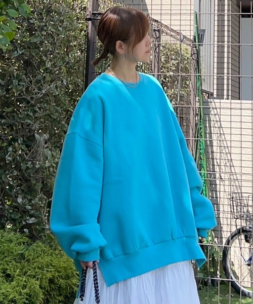 notch.（ノッチ）の「【 notch. by KR 】裏起毛ビッグスウェット（スウェット・レディース・ネイビー/オレンジ/ライトグレー/ブラック/ライトブルー/グレー・M）」の5枚目の写真