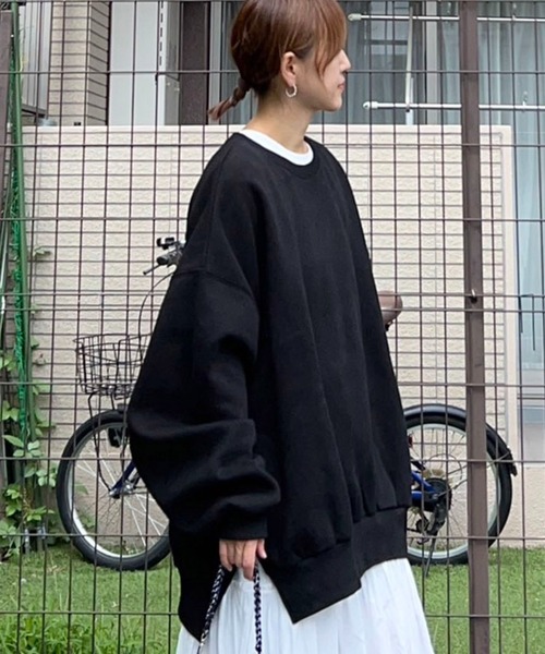 notch.（ノッチ）の「【 notch. by KR 】裏起毛ビッグスウェット（スウェット・レディース・ネイビー/オレンジ/ライトグレー/ブラック/ライトブルー/グレー・M）」の2枚目の写真