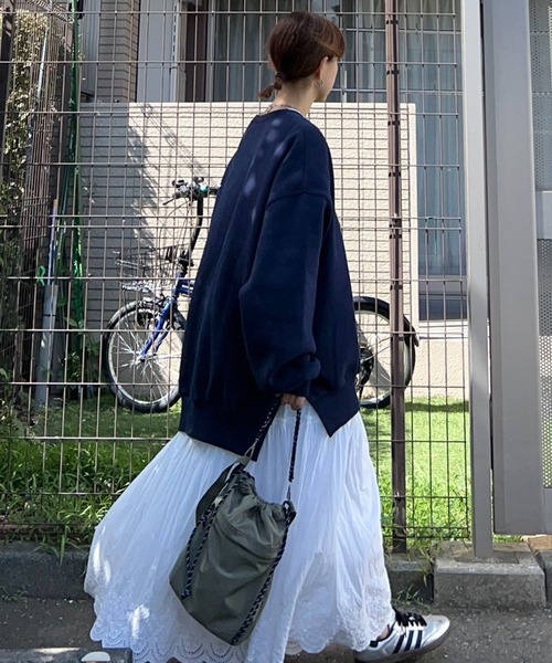 notch.（ノッチ）の「【 notch. by KR 】裏起毛ビッグスウェット（スウェット・レディース・ネイビー/オレンジ/ライトグレー/ブラック/ライトブルー/グレー・M）」の7枚目の写真