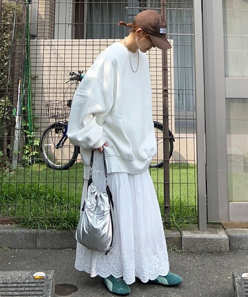 notch.（ノッチ）の「【 notch. by KR 】裏起毛ビッグスウェット（スウェット・レディース・ネイビー/オレンジ/ライトグレー/ブラック/ライトブルー/グレー・M）」の10枚目の写真