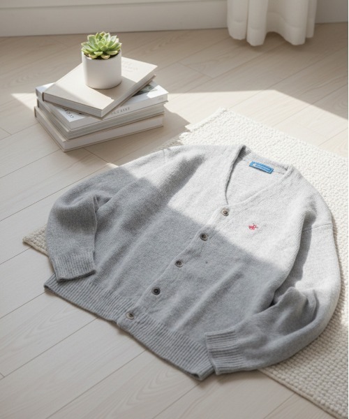 BEVERLY HILLS POLO CLUB(ビバリーヒルズポロクラブ)の「【BEVERLY HILLS POLO CLUB/ビバリーヒルズポロクラブ】モヘヤタッチニットⅤネックカーディガン(ニット/セーター・レディース・ブラック/グレー/ライトグリーン/レッド/ブルー・MEDIUM/LARGE)」の1枚目の写真