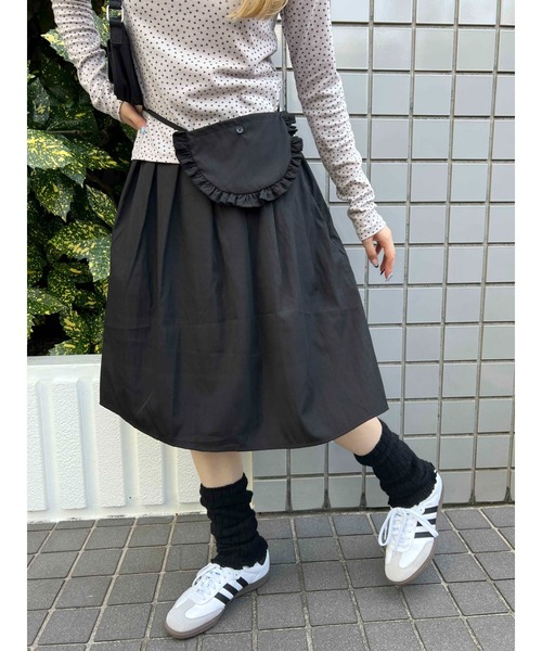 WC(ダブル シー)の「《2点セット★》ミニポシェットセットミドルスカート(スカート・レディース・ブラック/グレー・FREE)」の9枚目の写真