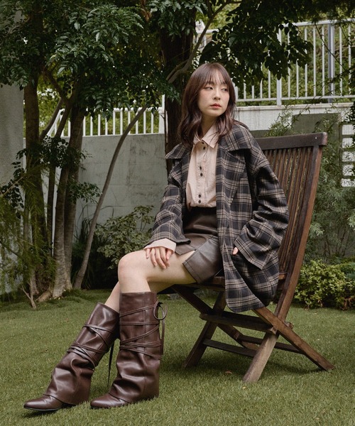 mideal（マイディール）の「lace up long boots / レースアップロングブーツ（ブーツ・レディース・ブラウン/ブラック・LARGE/MEDIUM）」の15枚目の写真