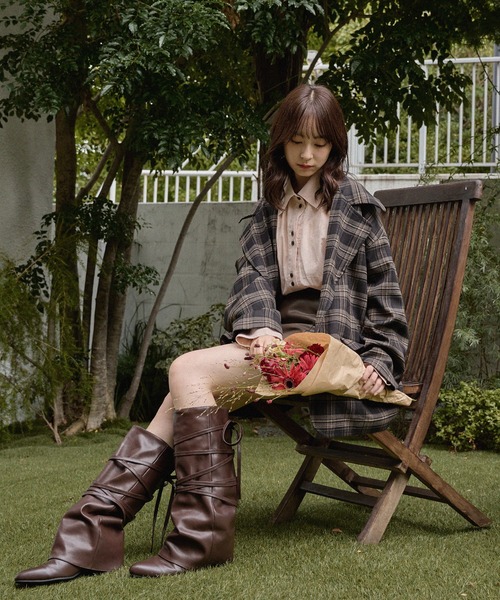 mideal（マイディール）の「lace up long boots / レースアップロングブーツ（ブーツ・レディース・ブラウン/ブラック・LARGE/MEDIUM）」の17枚目の写真