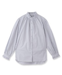 blanc et gris スタンドフリルブラウス