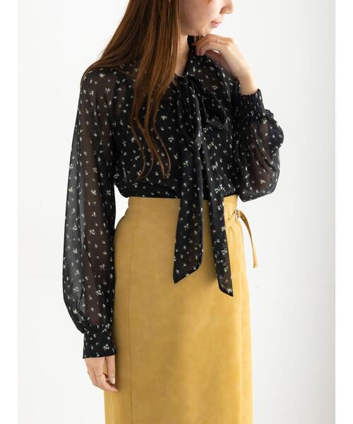 Te chichi（テチチ）の「パターンアソートシフォンボウタイブラウス《2025Autumn catalog vol.2 item》（シャツ/ブラウス・レディース・チャコールグレー/ブラック/ボルドー/ブラウン・F）」の9枚目の写真