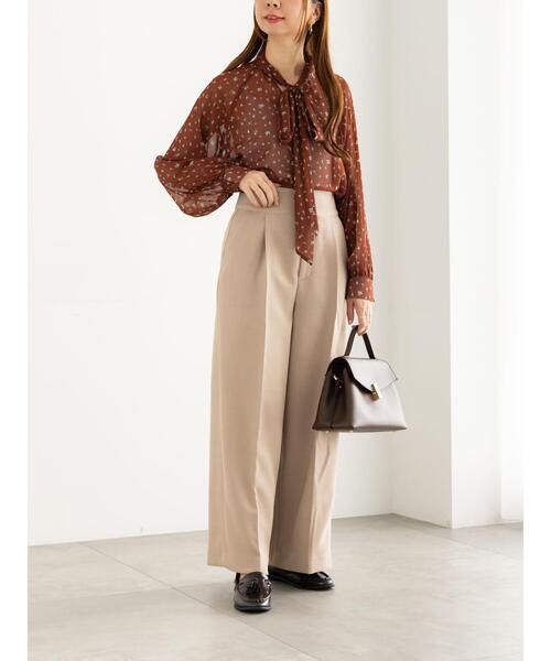 Te chichi（テチチ）の「パターンアソートシフォンボウタイブラウス《2025Autumn catalog vol.2 item》（シャツ/ブラウス・レディース・チャコールグレー/ブラック/ボルドー/ブラウン・F）」の14枚目の写真