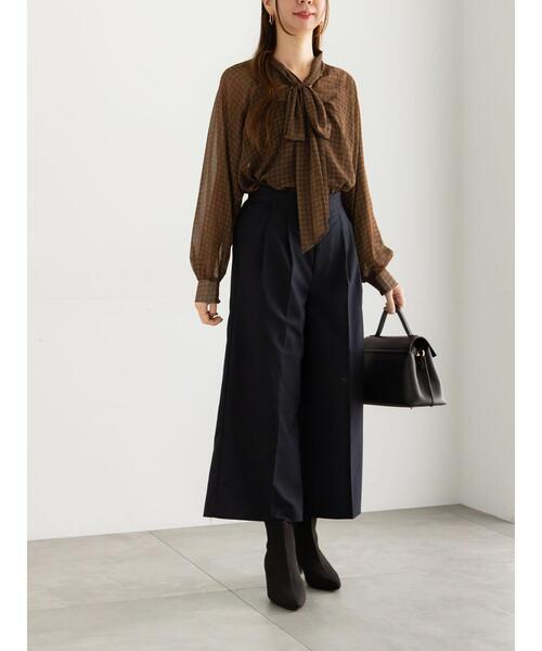 Te chichi（テチチ）の「パターンアソートシフォンボウタイブラウス《2025Autumn catalog vol.2 item》（シャツ/ブラウス・レディース・チャコールグレー/ブラック/ボルドー/ブラウン・F）」の17枚目の写真