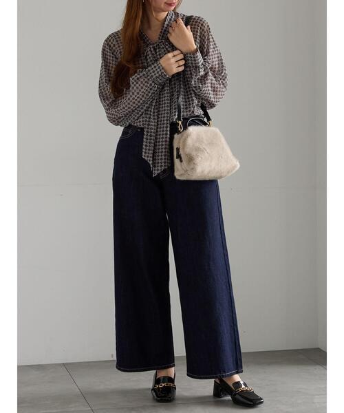 Te chichi（テチチ）の「パターンアソートシフォンボウタイブラウス《2025Autumn catalog vol.2 item》（シャツ/ブラウス・レディース・チャコールグレー/ブラック/ボルドー/ブラウン・F）」の21枚目の写真