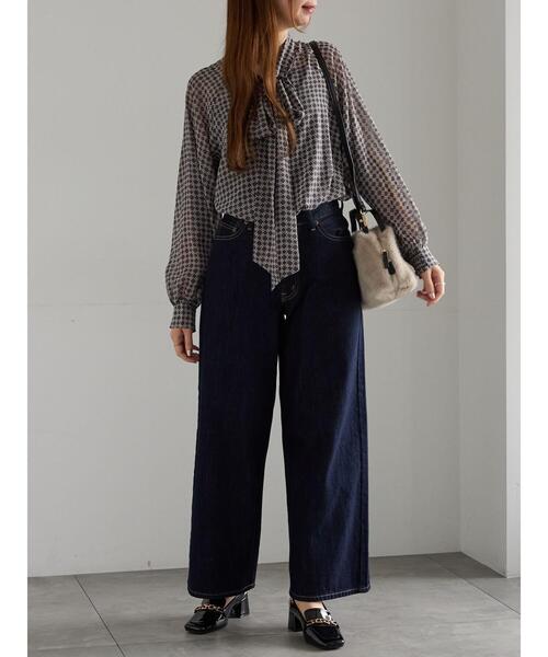 Te chichi（テチチ）の「パターンアソートシフォンボウタイブラウス《2025Autumn catalog vol.2 item》（シャツ/ブラウス・レディース・チャコールグレー/ブラック/ボルドー/ブラウン・F）」の22枚目の写真