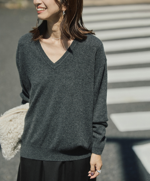 8【美品】IENA カシミヤ100% Vネック　ニットプルオーバー IENA(イエナ)の「《追加》カシミヤVネックプルオーバー◇」 - PARTE