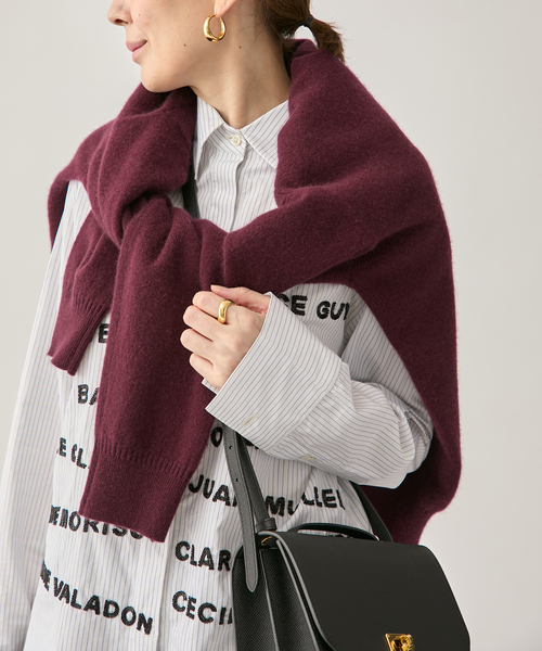 VERMEIL par iena ヴェルメイユ パー イエナ ニット ダークブラウン サイズ:FREE / ウール 2WAY デザイン ツイン ニット / Vネック クルーネック 長袖 プルオーバー ハイゲージ / トップス セーター 【レディース】【中古】【K4384】 セール】Cashmere100 Vネック knit（ニット/セーター）｜VERMEIL par