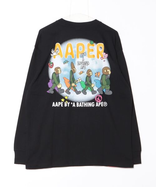 AAPE BY A BATHING APE（エーエイプバイアベイシングエイプ）の「AAPER "Peace" LONG SLEEVE TEE（Tシャツ/カットソー・メンズ・ブラック/アイボリー・SMALL/LARGE/MEDIUM/XX-LARGE/X-LARGE）」の11枚目の写真