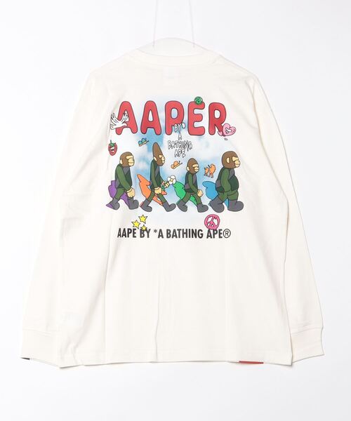 AAPE BY A BATHING APE（エーエイプバイアベイシングエイプ）の「AAPER "Peace" LONG SLEEVE TEE（Tシャツ/カットソー・メンズ・ブラック/アイボリー・SMALL/LARGE/MEDIUM/XX-LARGE/X-LARGE）」の12枚目の写真