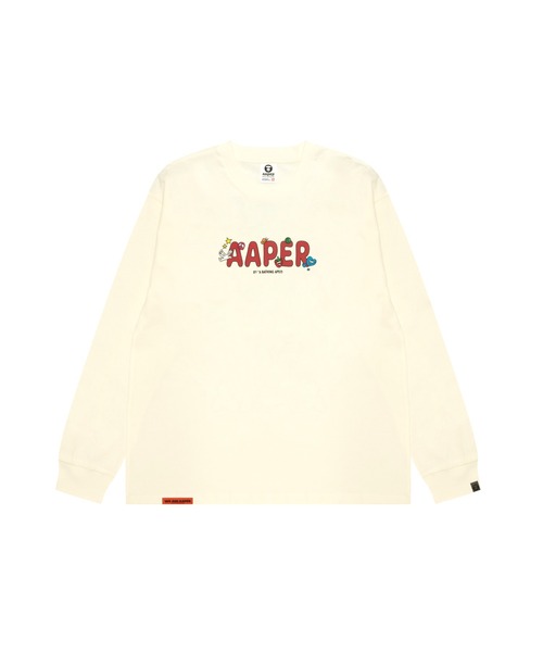 AAPE BY A BATHING APE（エーエイプバイアベイシングエイプ）の「AAPER "Peace" LONG SLEEVE TEE（Tシャツ/カットソー・メンズ・ブラック/アイボリー・SMALL/LARGE/MEDIUM/XX-LARGE/X-LARGE）」の2枚目の写真
