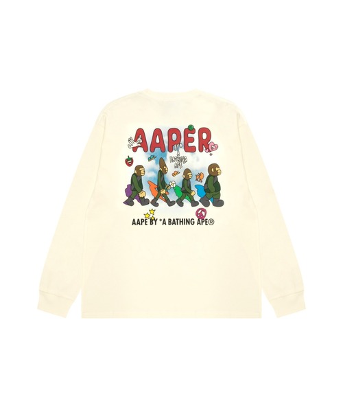 AAPE BY A BATHING APE（エーエイプバイアベイシングエイプ）の「AAPER "Peace" LONG SLEEVE TEE（Tシャツ/カットソー・メンズ・ブラック/アイボリー・SMALL/LARGE/MEDIUM/XX-LARGE/X-LARGE）」の3枚目の写真
