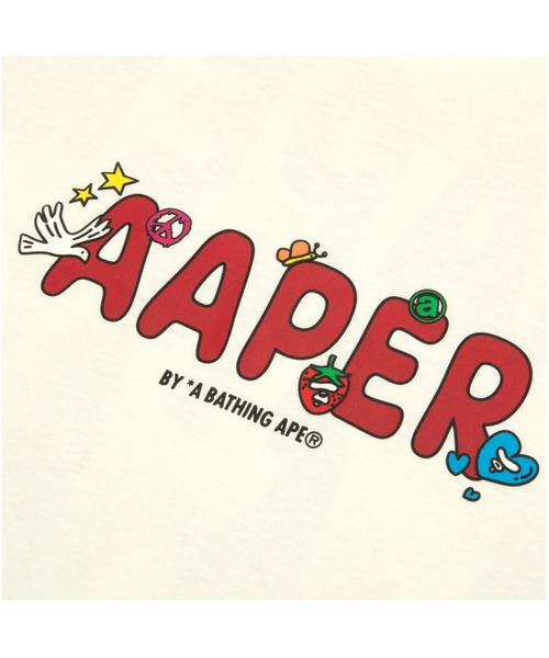 AAPE BY A BATHING APE（エーエイプバイアベイシングエイプ）の「AAPER "Peace" LONG SLEEVE TEE（Tシャツ/カットソー・メンズ・ブラック/アイボリー・SMALL/LARGE/MEDIUM/XX-LARGE/X-LARGE）」の4枚目の写真