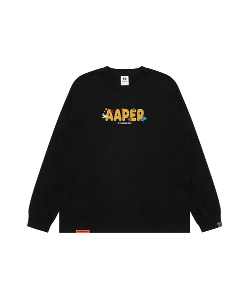 AAPE BY A BATHING APE（エーエイプバイアベイシングエイプ）の「AAPER "Peace" LONG SLEEVE TEE（Tシャツ/カットソー・メンズ・ブラック/アイボリー・SMALL/LARGE/MEDIUM/XX-LARGE/X-LARGE）」の7枚目の写真