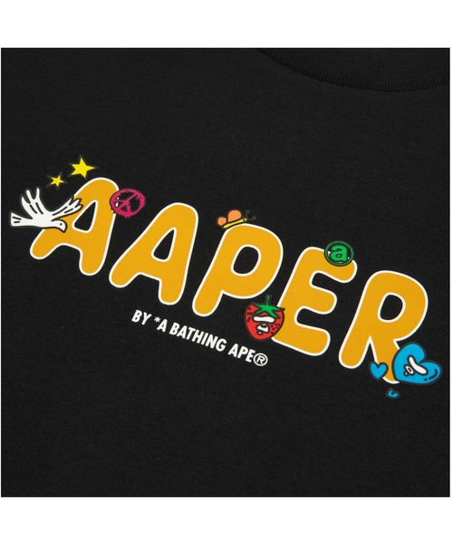 AAPE BY A BATHING APE（エーエイプバイアベイシングエイプ）の「AAPER "Peace" LONG SLEEVE TEE（Tシャツ/カットソー・メンズ・ブラック/アイボリー・SMALL/LARGE/MEDIUM/XX-LARGE/X-LARGE）」の8枚目の写真