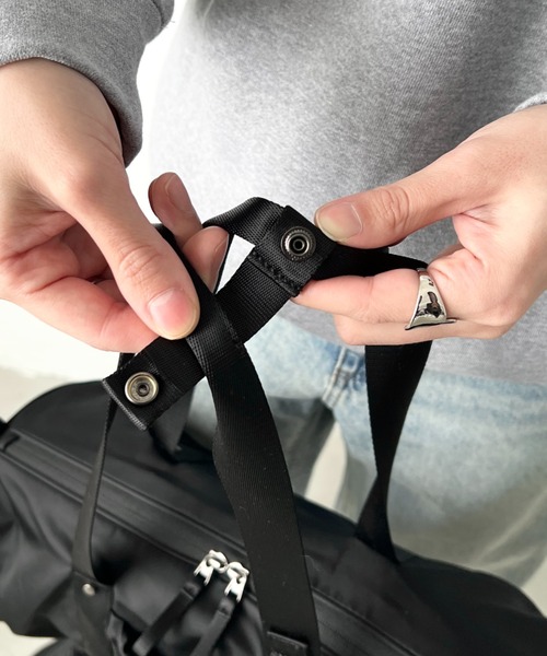 THE NORTH FACE(ザノースフェイス)の「国内未発売 THE NORTH FACE(ザ・ノースフェイス)/軽量 ショルダートートバッグ ダッフルバッグ/BONNEY DUFFLE BAG S(ショルダーバッグ・レディース・ピンク/グレー/ブラック系その他/クリーム/ブラック・FREE)」の8枚目の写真