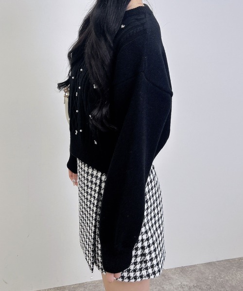 セール】ビジューパール付きもちもちケーブルニット（ニット/セーター