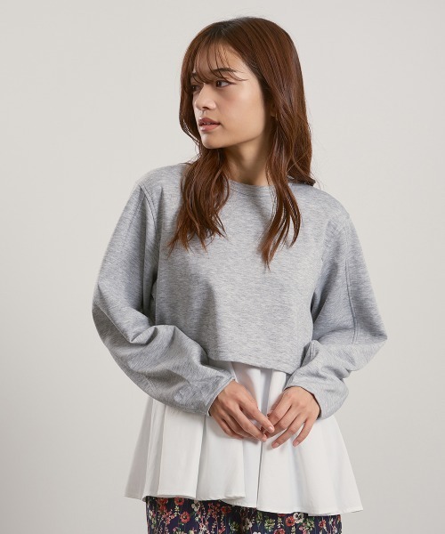 QUEENS COURT(クイーンズコート)の「ダンボールレイヤードライクプルオーバー≪手洗い可能≫(ニット/セーター・レディース・ライトグレー/ピンク/ブラック・M)」の14枚目の写真