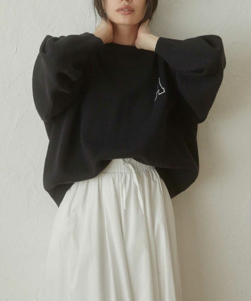 ACYM(アシーム)の「A logo sweat ニット(ニット/セーター・レディース・アイボリー/ブラック/グレー・FREE)」の22枚目の写真
