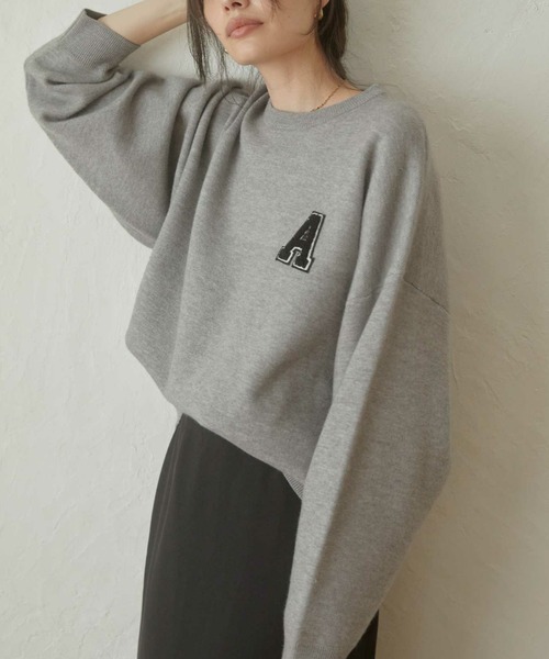 ACYM(アシーム)の「A logo sweat ニット(ニット/セーター・レディース・アイボリー/ブラック/グレー・FREE)」の13枚目の写真