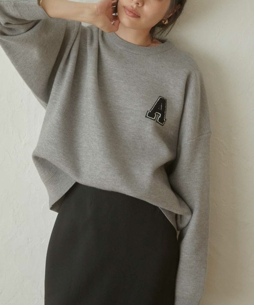 ACYM(アシーム)の「A logo sweat ニット(ニット/セーター・レディース・アイボリー/ブラック/グレー・FREE)」の16枚目の写真