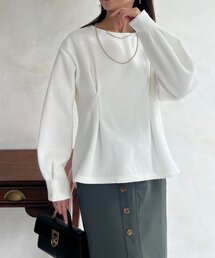 Chez toi | 裏起毛タックペプラムプルオーバー(Tシャツ/カットソー)