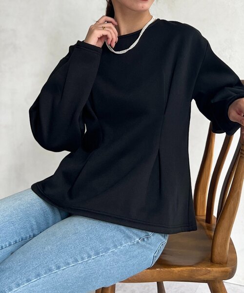 セール】裏起毛タックペプラムプルオーバー（Tシャツ/カットソー