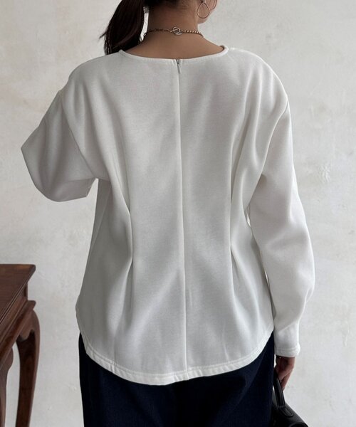 Chez toi(シェトワ)の「裏起毛タックペプラムプルオーバー(Tシャツ/カットソー・レディース・ブラウン/オフホワイト/ブラック・FREE)」の10枚目の写真