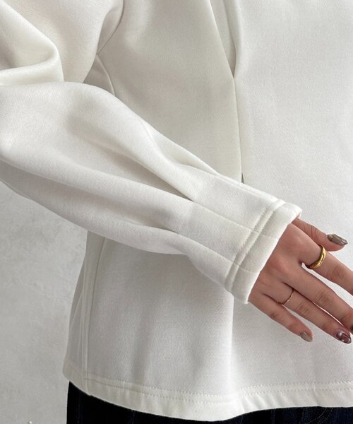 Chez toi(シェトワ)の「裏起毛タックペプラムプルオーバー(Tシャツ/カットソー・レディース・ブラウン/オフホワイト/ブラック・FREE)」の19枚目の写真