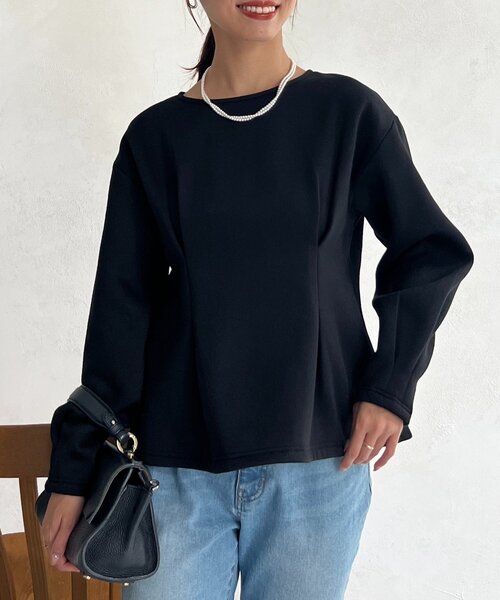 Chez toi(シェトワ)の「裏起毛タックペプラムプルオーバー(Tシャツ/カットソー・レディース・ブラウン/オフホワイト/ブラック・FREE)」の22枚目の写真