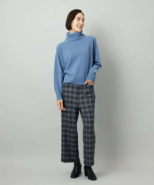 MICHEL KLEIN（ミッシェル・クラン）の「[定番人気]ハイネックニット（ニット/セーター・レディース・ライトグレー/パープル/ブルー/アイボリー/ベージュ/ターコイズブルー/チャコールグレー・38）」の9枚目の写真
