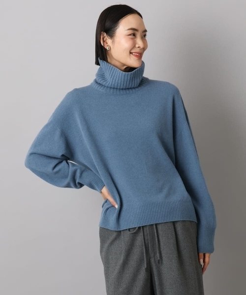 MICHEL KLEIN（ミッシェル・クラン）の「[定番人気]ハイネックニット（ニット/セーター・レディース・ライトグレー/パープル/ブルー/アイボリー/ベージュ/ターコイズブルー/チャコールグレー・38）」の13枚目の写真